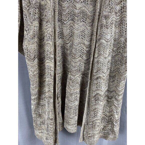 Faded Glory Womens Sz 1X Open Front Brown Cardigan Short Sleeve - Picture 5 of 11